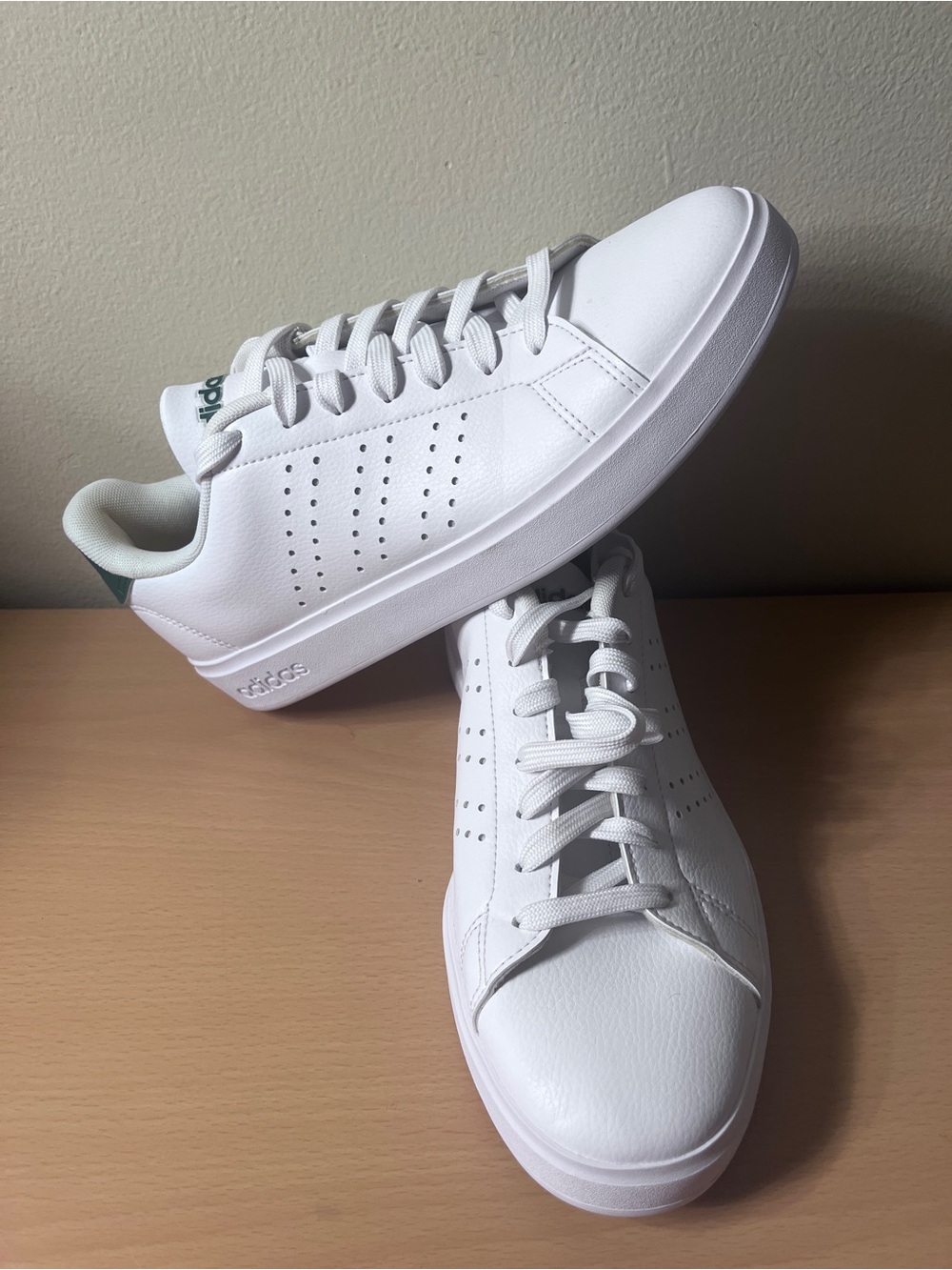 Adidas Advantage 2.0 White Collegiate Green Men’s Shoes Size 7.5